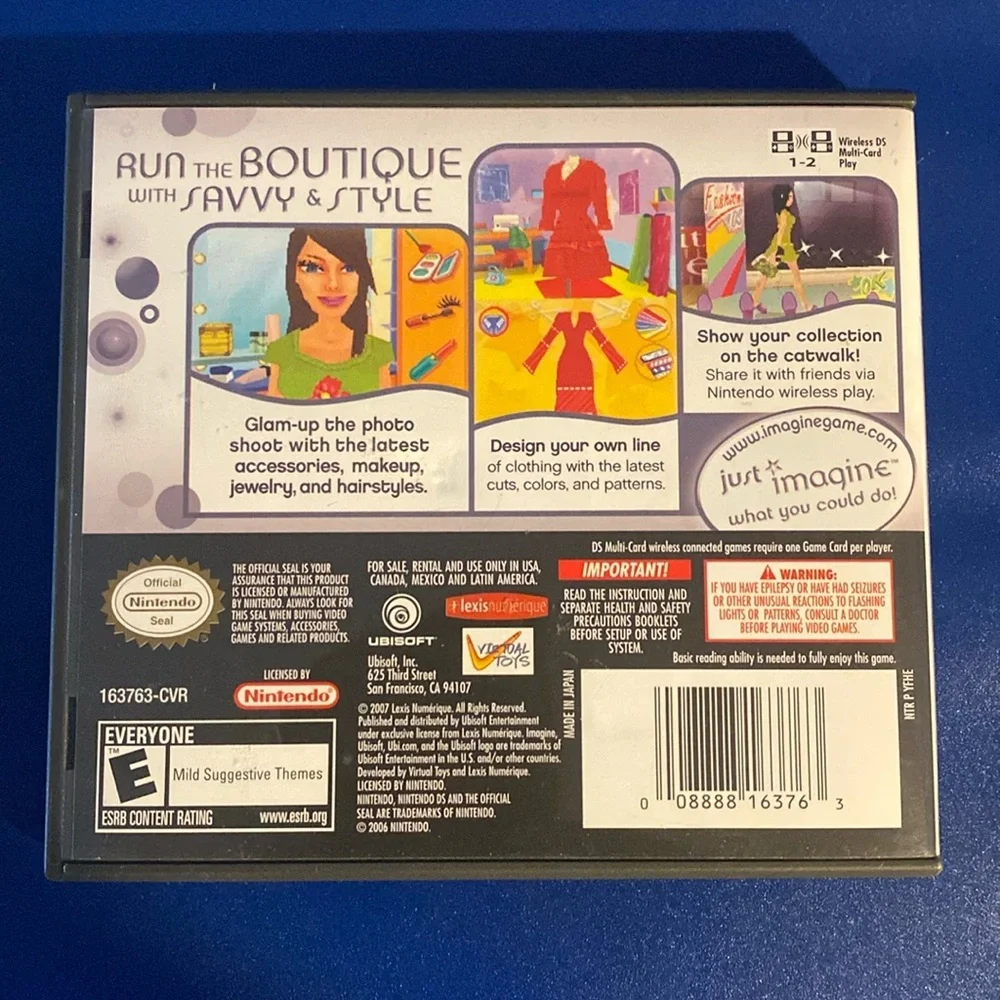 Nintendo DS imagine fashion designer game. .